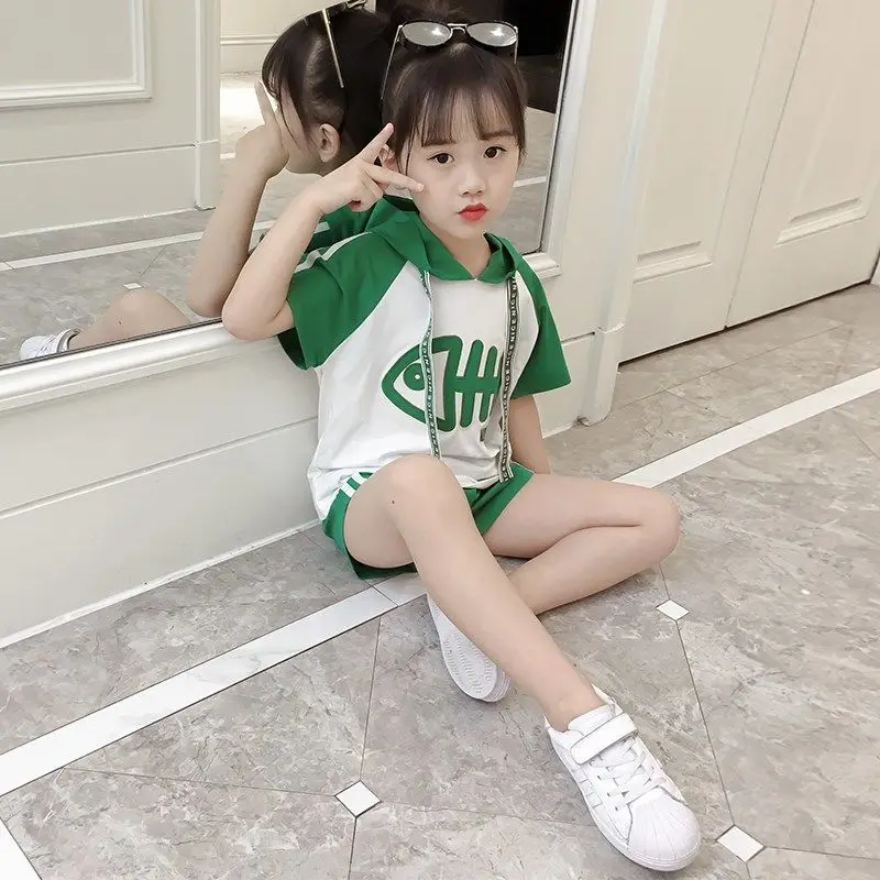 Комплект молодежной одежды для девочек летняя белая одежда Женский Детский