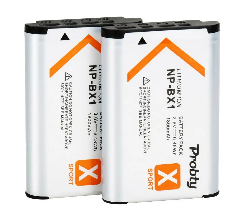 2 Pcs Battery 1800 мА/ч для sony np-f BX1 NP-BX1 Батарея+ Зарядное устройство для sony DSC-RX100 X3000 Характеристическая вязкость полимера HX300 WX300 HDR-AS15 X3000R MV1 AS30V HDR-AS300 - Цвет: 2 Pcs Battery