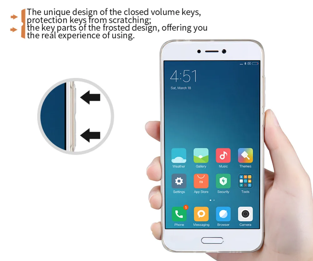 Nillkin Nature Transparent Clear Soft silicon TPU Protector case for xiaomi 5c mi5c cover 5.15 inch |