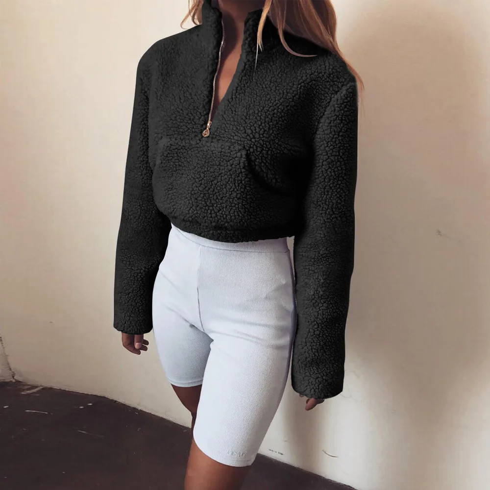 Женская куртка из овечьей шерсти Szykowny теплая шерстяная искусственного меха на