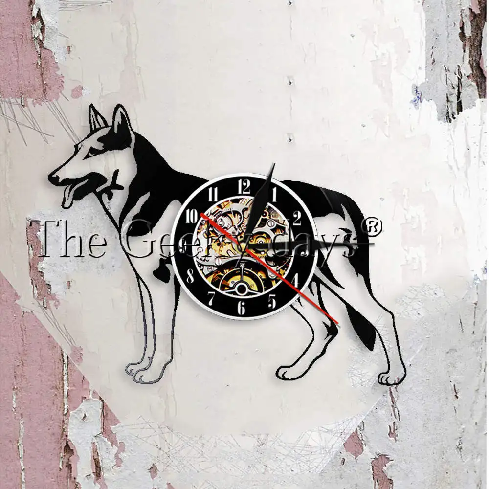 Немецкая овчарка знак современный дизайн щенок настенные часы порода собаки