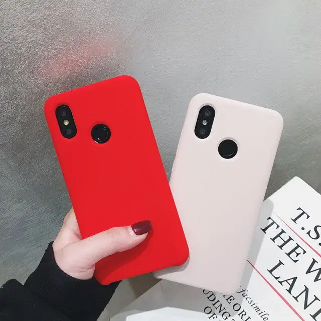 Чехол для Xiaomi Mi 8 с шелковистым мягким сенсорным покрытием жидкий силиконовый