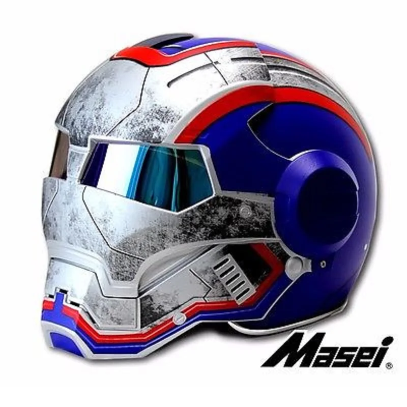 Мотоциклетный шлем с открытым лицом MASEI 610 IRONMAN тема Войны Капитана США Мотокросс