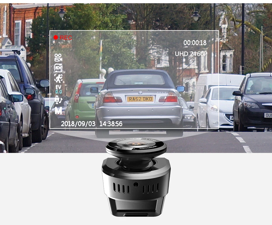 Junsun 4 к 2160 P Ultra HD автомобиль видеорегистратор двойной объектив Dashcam Встроенный gps трекер ночное видение камера с 1080 170 сзади камер