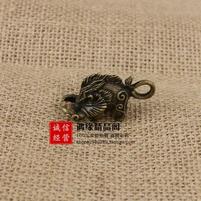 

Antique old brass wild boar Pendant