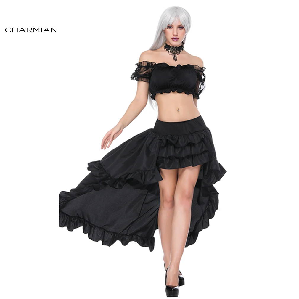 Charmian женский сексуальный Готический викторианский стиль женвечерние черный
