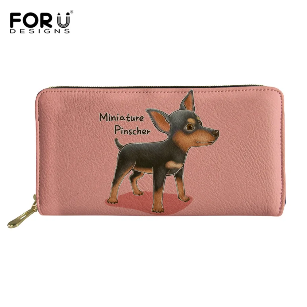 FORUDESIGNS/Чихуахуа Для женщин Длинный кошелек такса большой Ёмкость кошельки