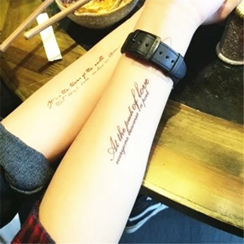 2 шт водостойкая временная татуировка крутой дизайн Слова стикер татуировки для