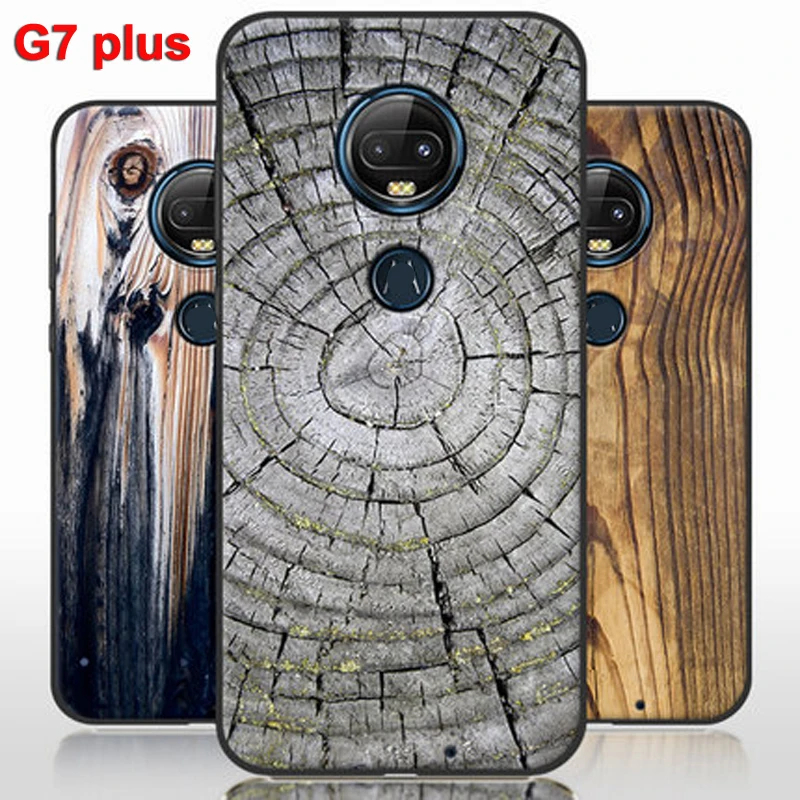 Чехол для Moto G7 plus мягкий силиконовый чехол из ТПУ с рисунком под дерево и камень
