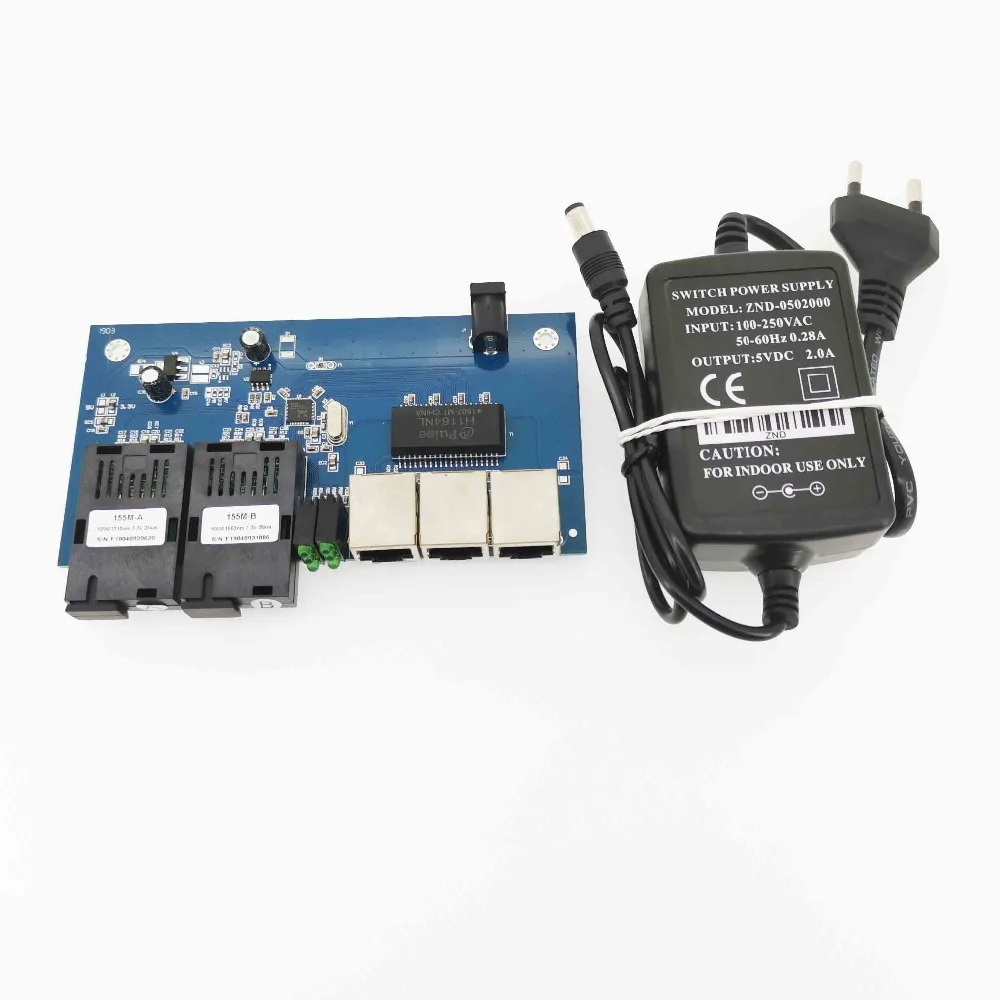 Ethernet коммутатор 2F3E 10/100 м 2 волоконно оптического порта SC 25KM UTP RJ45 быстрый