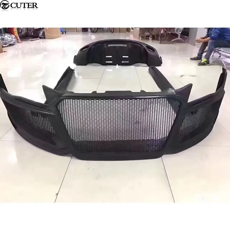 R8 FRP Неокрашенный передний бампер заднего бампера боковая юбка передняя гриль