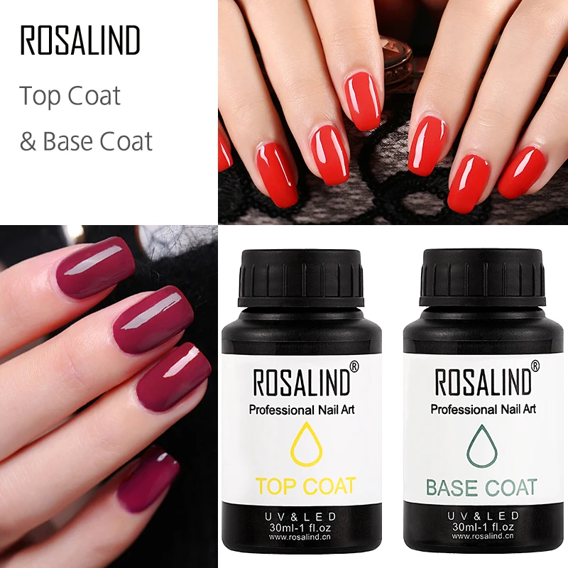 Гель-лак ROSALIND УФ/led для ногтей укрепляющий топовый и Базовый лак 30 мл | Красота