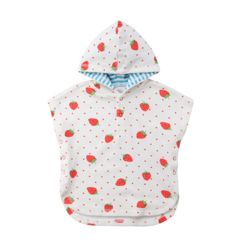 Strawberry 5T Детский комплект с капюшоном, комплект из банное полотенце с мультяшным принтом пончо Для детей Халат Полотенца s банный халат быстросохнущая абсорбент, подходит для путешествий и занятий спортом пляжные Полотенца - Цвет: Strawberry 5T