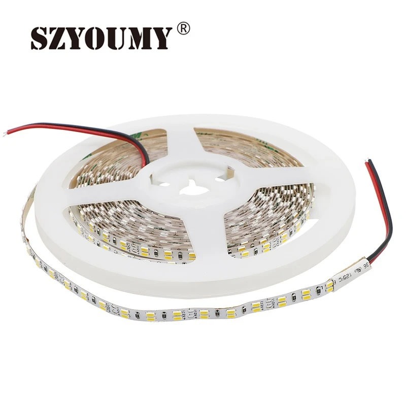 SZYOUMY 3014 Светодиодная лента 5 мм двухрядная 216 светодиодов/м IP20 Гибкая световая