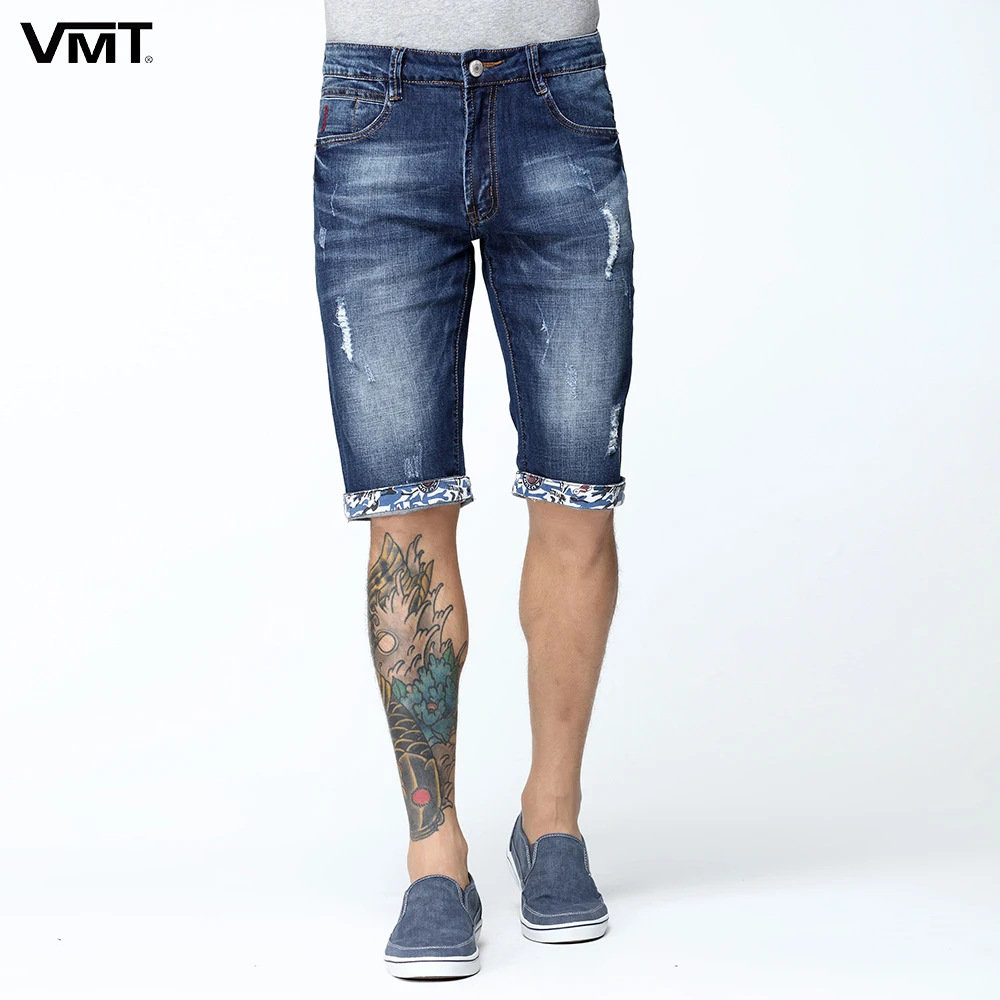 2017 Новый Летний Мужские Случайные Короткие Джинсовые Шорты Тонкий Колен Стрейч