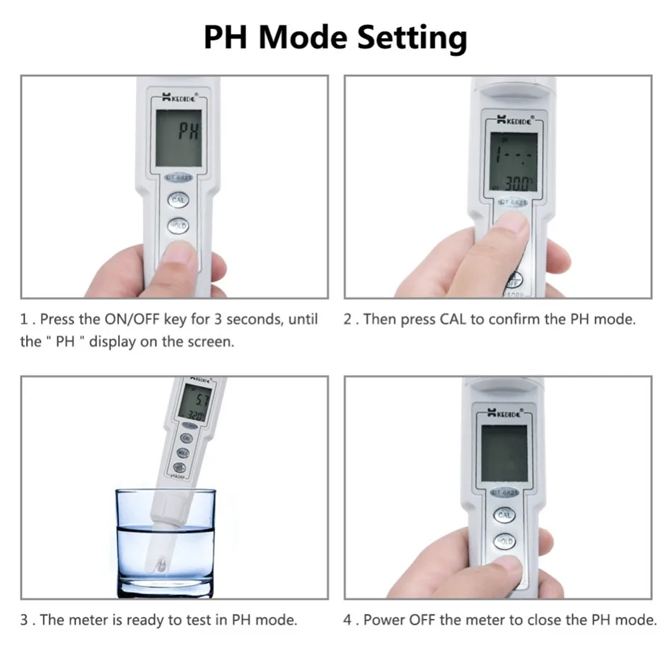 Цифровой портативный водонепроницаемый измеритель PH & ORP 0 14 pH 500mV потенциал