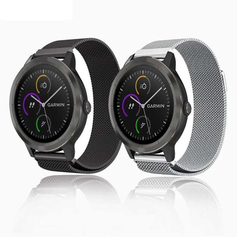 Новинка 20 мм металлический ремешок для часов магнитный ремешок для Garmin Vivoactive3 аксессуары/Vivomove HR/Forerunner 645 умный браслет на запястье