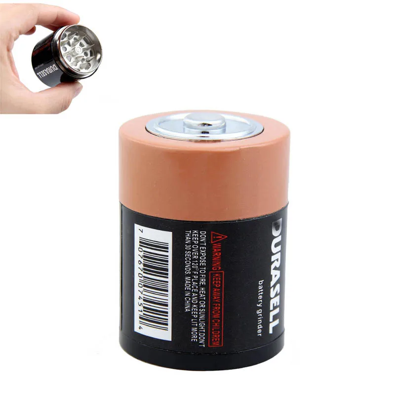 

HOT Creative Herbal Herb Tobacco Grinder Battery Shaped Spice Pollen Crusher Kitchen Tool NDS66