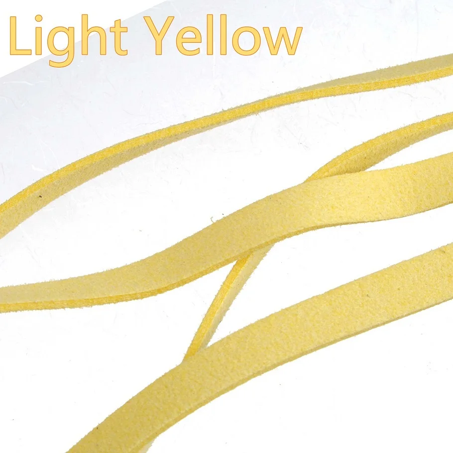 10mm light yellow Кожаный шнуры брелок Рождественский Плетеный ручной работы сделай сам имитирующий ПУ 10 мм широкий плоский двойной замши конфеты цвет ювелирных изделий 10 м - Цвет: 10mm light yellow
