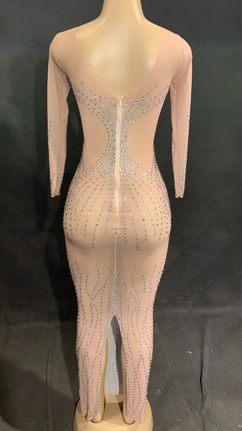 Женские сексуальные сценические сетчатые прозрачные кристаллы одежда для