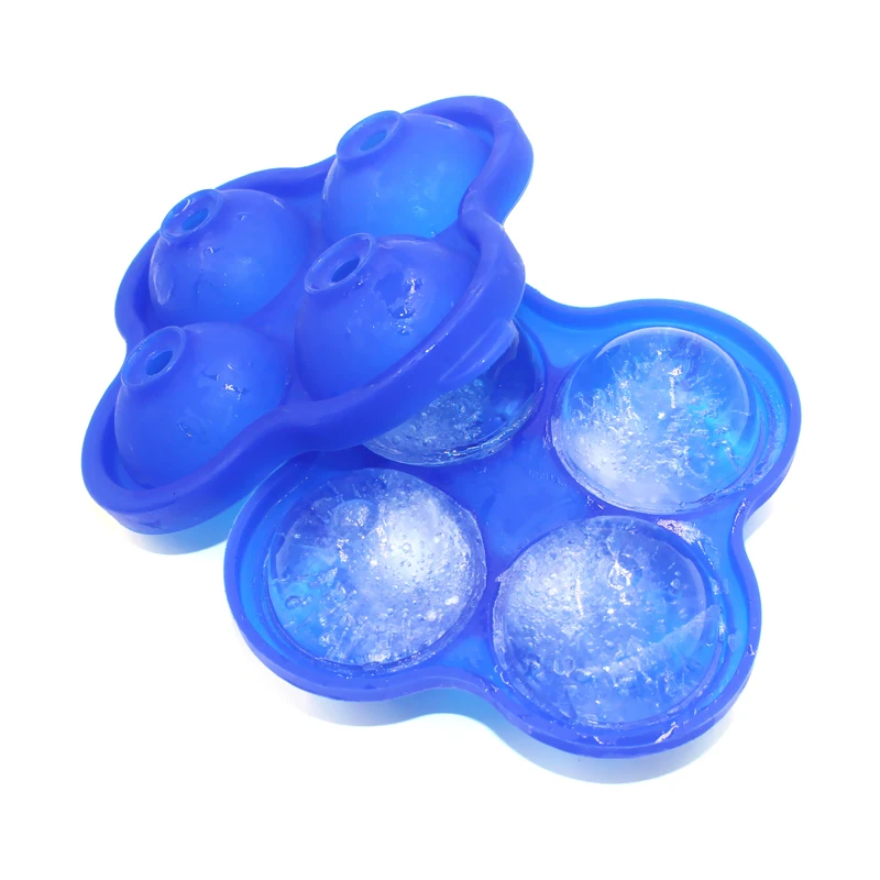 Поднос для кубиков льда виски коктейля 4 больших формы силиконовая форма изготовления шариков большие