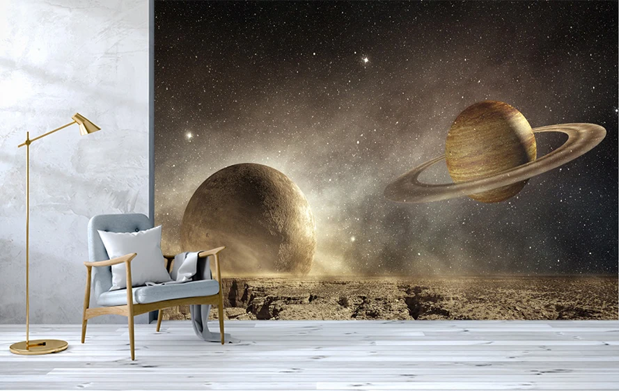 [Самоклеющиеся] 3D Saturn Space Planet 44 настенная бумага печать настенные наклейки|Обои| |