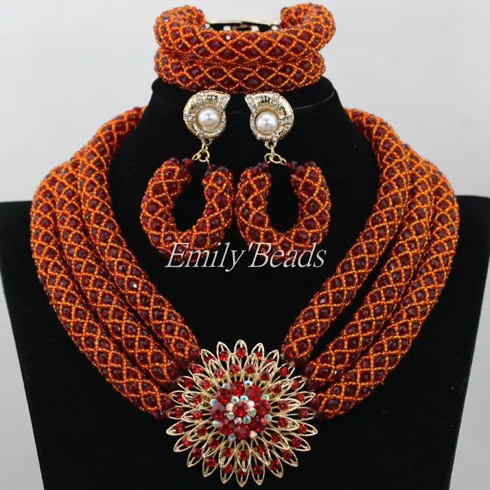 Роскошные Африканские свадебные бусы Набор ювелирных изделий 2015 модные