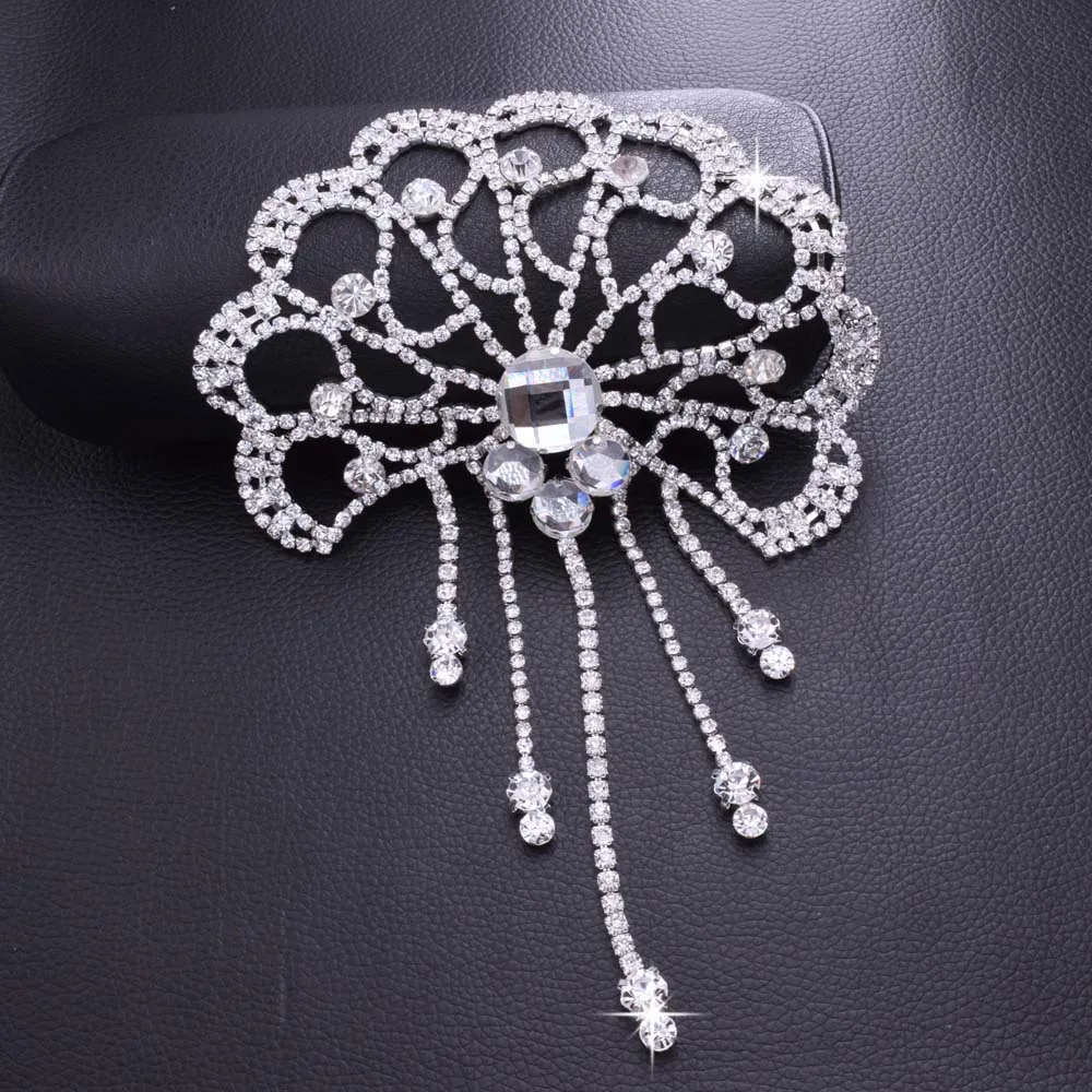 Одежда с кристаллами 2 шт. нашивки кисточками Прошитые на ремне для свадебного