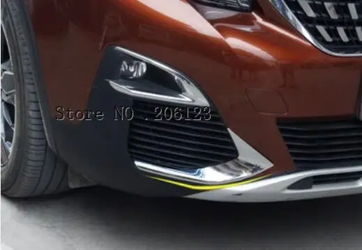 Для peugeot 3008 3008GT ABS яркий хромированный передний противотуманный светильник, противотуманный светильник, лампа для век, Накладка для бровей, 2 шт