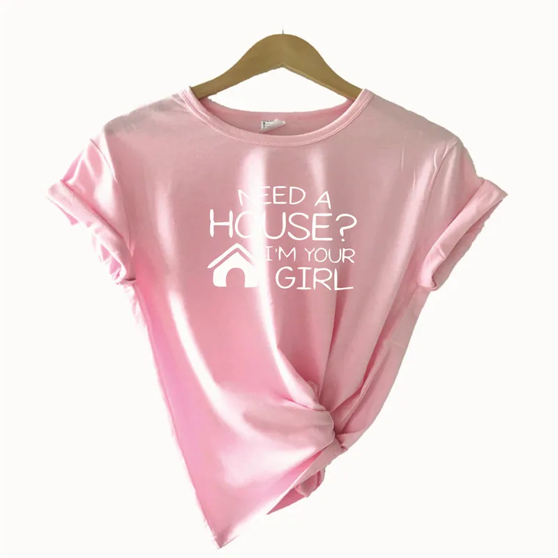 Нужен дом? Рубашка I'm Your Girl Real Estate Shirt Harajuku укороченный топ плюс размер футболки