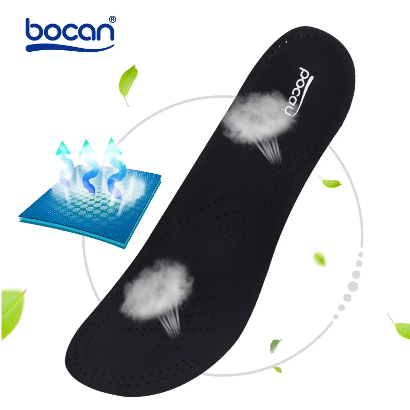 Bocan genuine leather insoles for shoes arch support orthopedic insoles breathable for men and women