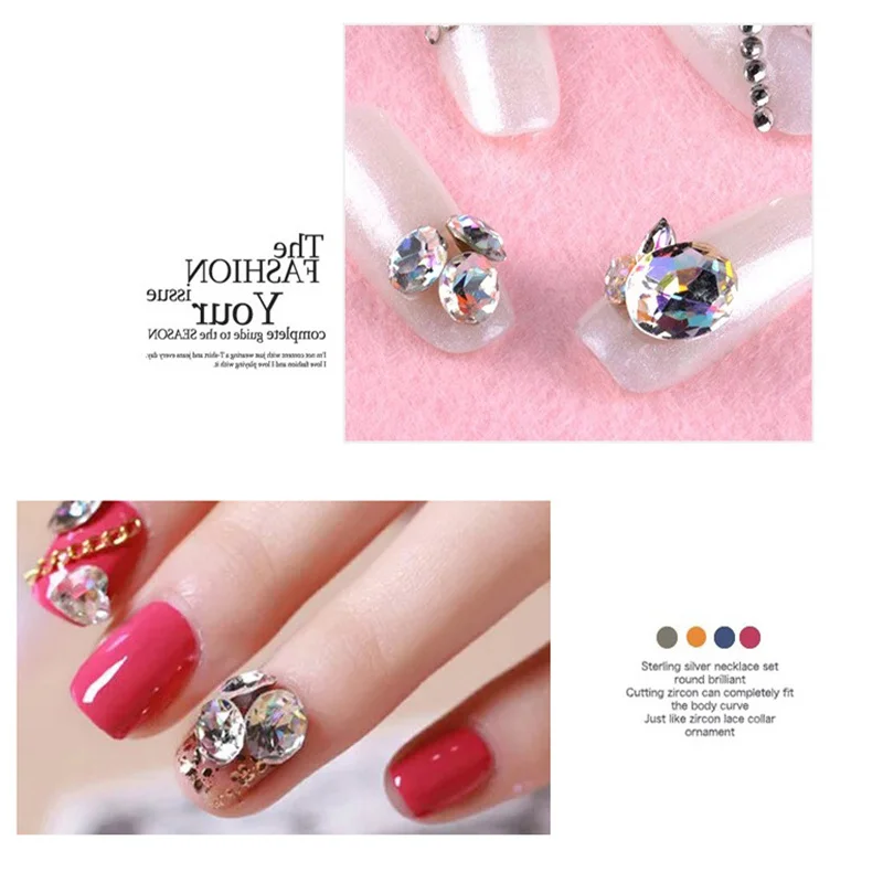 Смешанные цвета камней хамелеона Y-XLWN для ногтей с ринестонами, маленькими неправильными бусинами и 3D декоративными аксессуарами в колесе.