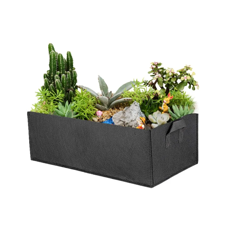 3 Pack Rectangle Garden Growing Bags Planter Big Plant Vegetables Potato Bag Tub Container with Handles for Harvesting | Дом и сад