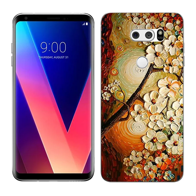 Чехлы для LG V30 тонкие мягкие ТПУ 6 0 дюйма масляные накладки на заднюю панель