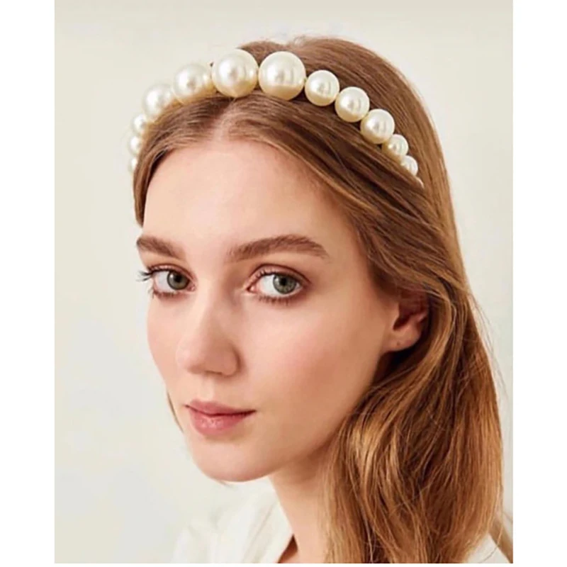

Oaoleer Hair Accessories Luxury Big Pearl Headband for Women Trend Fashion Pearl Hairband for Girls Party Girls Headwear New
