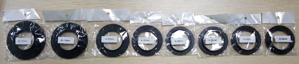 

10 Pieces Metal Camera Macro Lens Reverse Adapter for Nikon AI to 49mm 52mm 55mm 58mm 62mm 67mm 72mm 77mm Caliber Mount