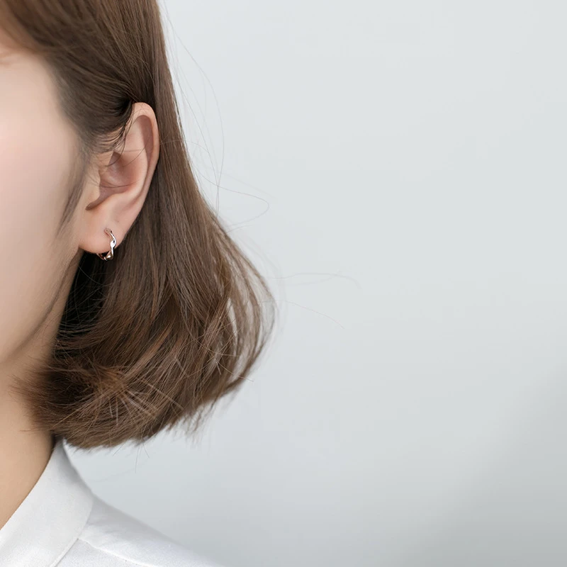 Новый 925 стерлингового серебра серьги в виде колец крученая нить любовь узел