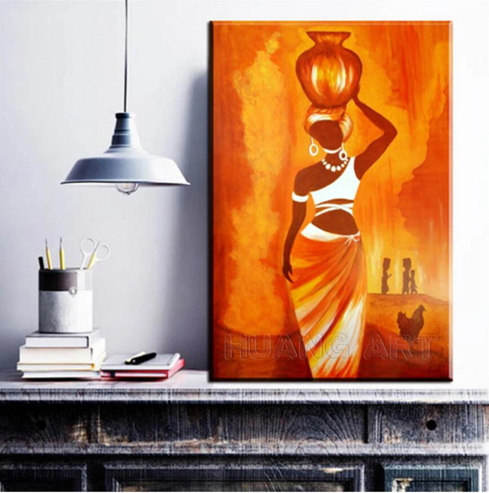 Современный абстрактный портрет Холст Искусство африканские женщины держать