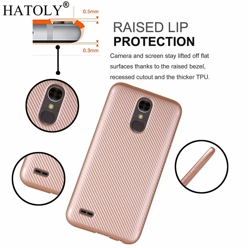 Чехол HATOLY для LG K9 Ультратонкий чехол K8 2018 Мягкий ТПУ/углеродное волокно задняя