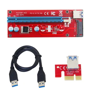 Райзер-карта VER007S, удлинитель 0,6 м PCI-E 1X на 16X Mini Pcie, адаптер PCI Express с кабелем USB 3,0 для передачи данных, 15-контактный источник питания SATA