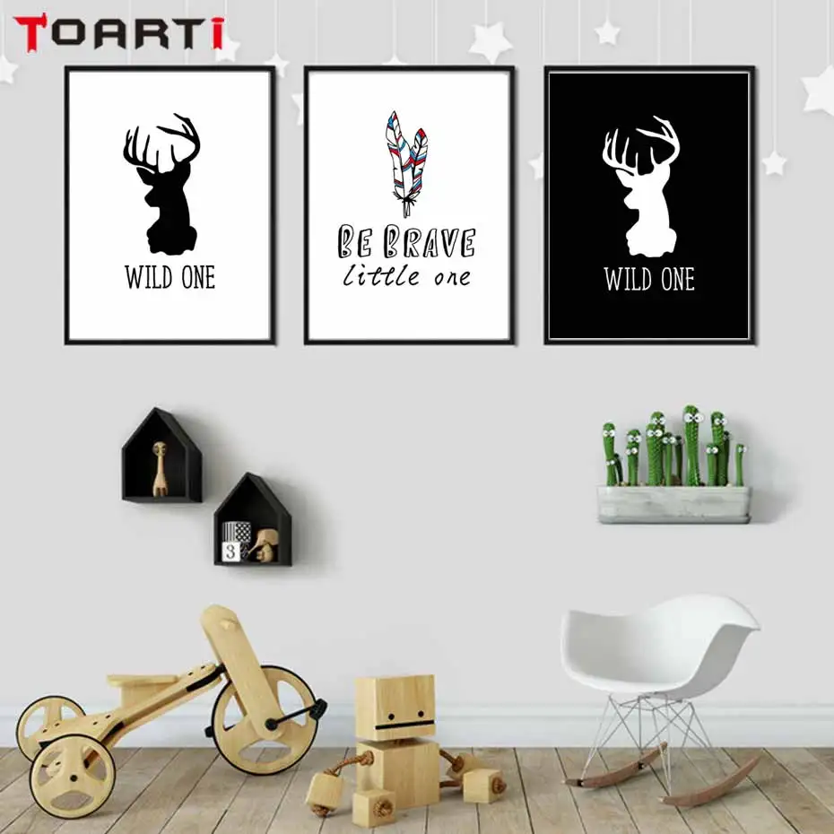 Будьте смелыми мотивационными цитатами плакаты с принтами Детская Картина на