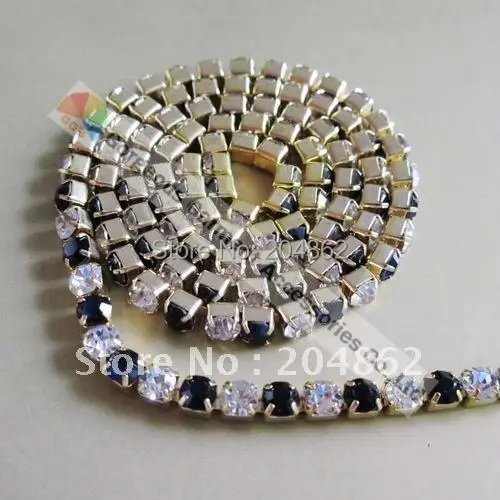 10yd 4 мм Монтана темно синий набор с чередующимися тесьмой чешские хрустальные