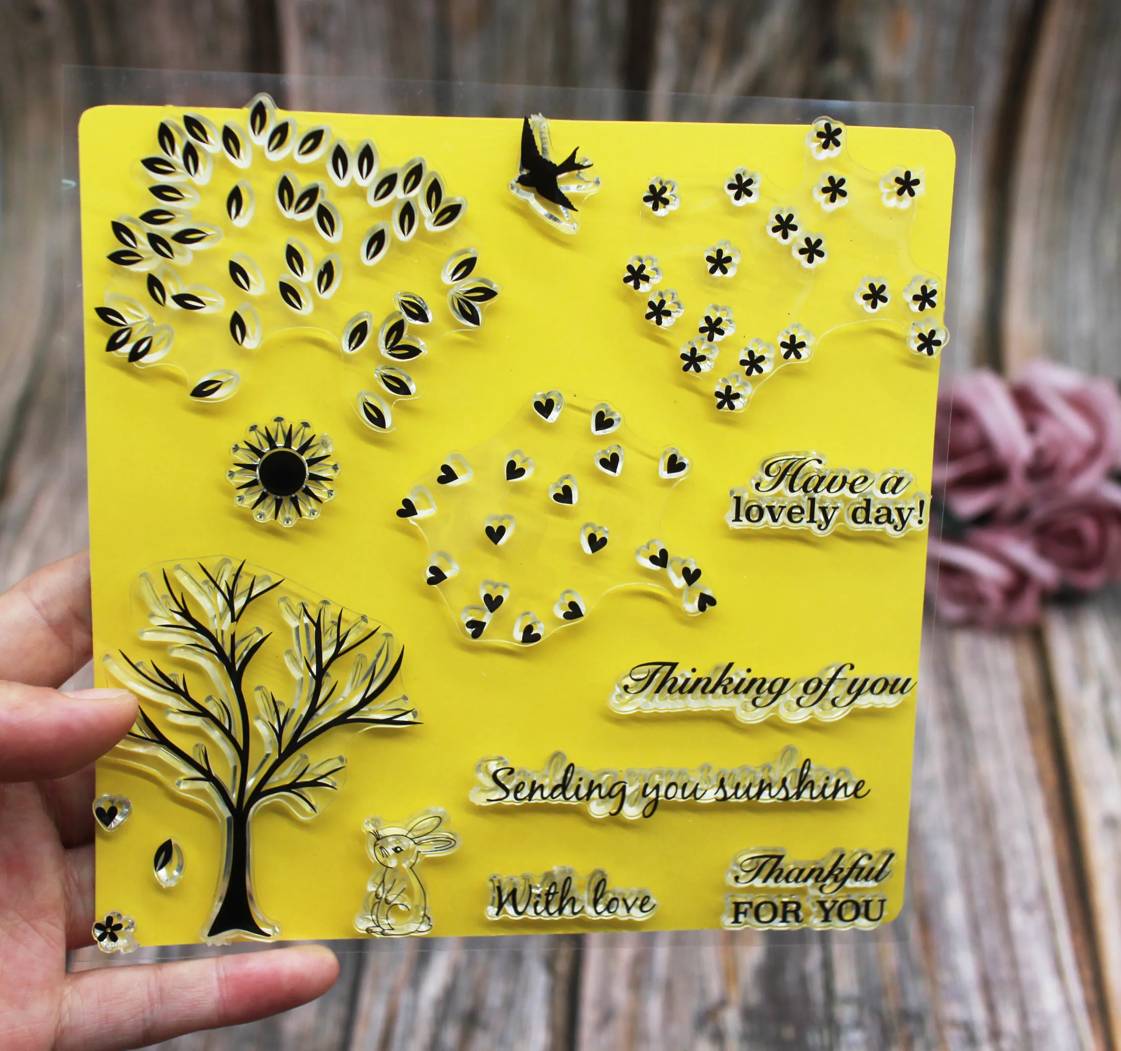 Wish Tree/Благодарим Вас за чистый штамп/печать для самостоятельного