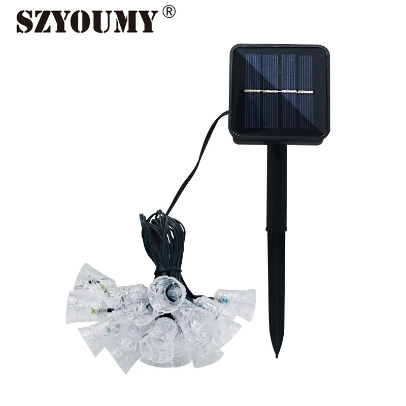 

SZYOUMY 4.8M Solar String Lights Outdoor Jingle Bells Fairy String Lighting New Year Christmas Tree Decoration 20leds