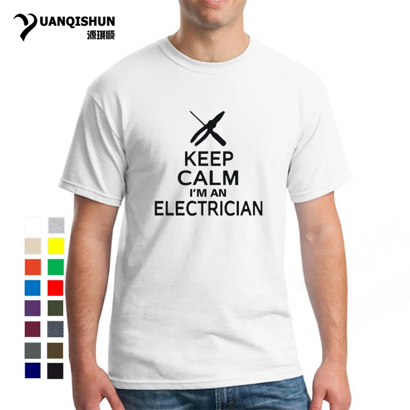 Футболка Keep Calm I'm An электрика строительный принт забавные буквы модная футболка
