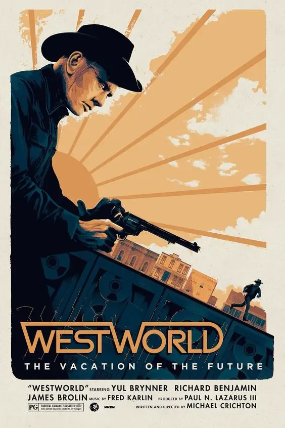 Отпуск в будущем westworld Популярные ТВ Винтаж постер на холсте стиле ретро рамки DIY