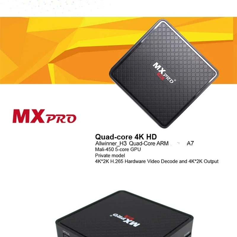Vhxsin 10 шт./лот MX Pro 4 K Allwinner H3 ядра Android 7 0 ТВ коробка 1G Оперативная память 8G