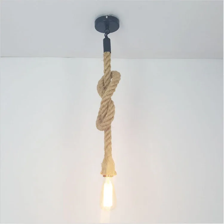 Лампа Эдисона в американском стиле люстра из пеньковой веревки винтажная