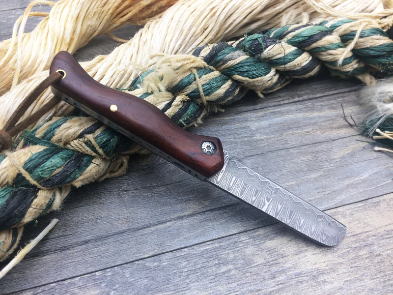 Новейшие Мини тактические Дамасские складные ножи охотничий нож с желтой