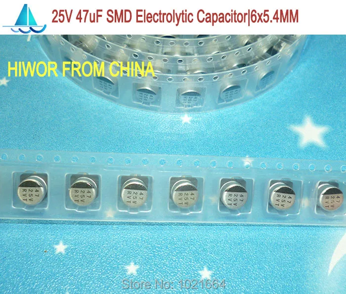(100 шт./лот) (электролитические конденсаторы | SMD) 47 мкФ 25 V SMD алюминиевый
